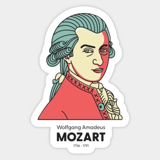 Wolfgang Amadeus Mozart - Famous classic musician Sticker